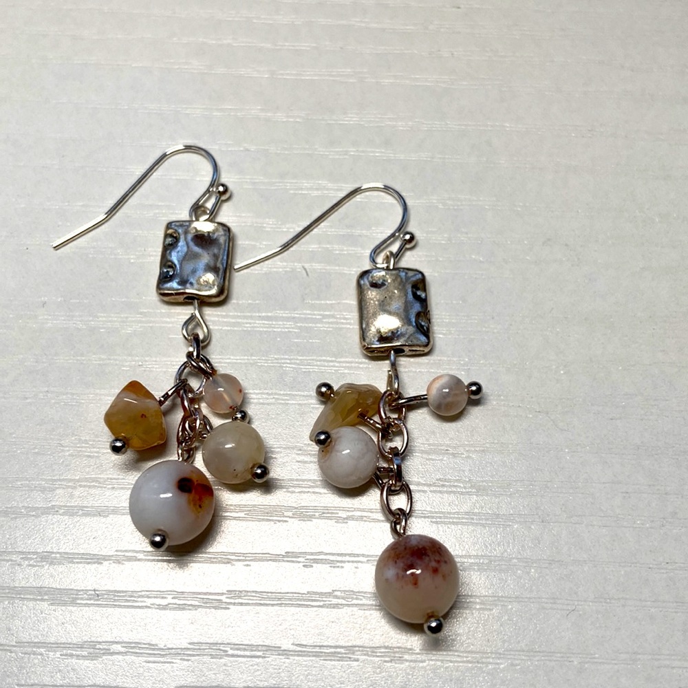 Handmade dyed agate earrings.